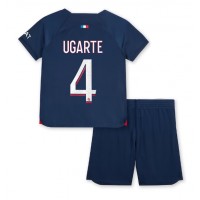 Paris Saint-Germain Manuel Ugarte #4 Hjemmedraktsett Barn 2023-24 Kortermet (+ Korte bukser)